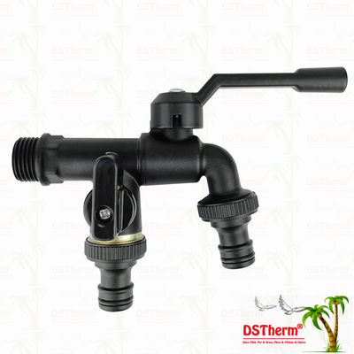 डबल आउटलेट गार्डन बिबकॉक ब्रास नल ब्रास टैप वाल्व वाटर टैप 1/2"-1"