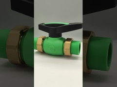 पीपीआर प्लास्टिक लेपित डबल यूनियन बॉल वाल्व एक्सपोजर इंस्टॉलेशन आयातित कच्चे माल