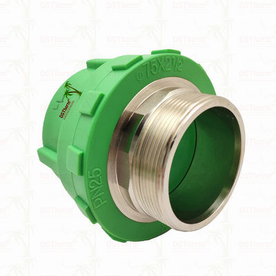 पीपीआर पुरुष थ्रेडेड युग्मन प्लास्टिक पीपीआर पाइप फिटिंग 75 * 2 1/2 "अनुकूलित आकार