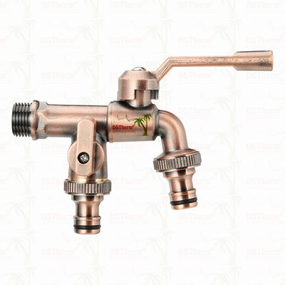 डबल आउटलेट गार्डन बिबकॉक ब्रास नल ब्रास टैप वाल्व वाटर टैप 1/2"-1"