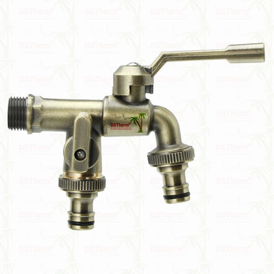 डबल आउटलेट गार्डन बिबकॉक ब्रास नल ब्रास टैप वाल्व वाटर टैप 1/2"-1"
