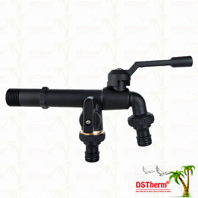लंबे स्पॉट भारी शुल्क पीतल डबल आउटलेट नल विस्तार नल पीतल Bibcock 1/2 "* 3/4" * 3/4 "