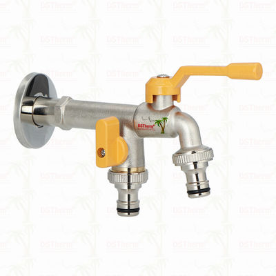 लंबे स्पॉट भारी शुल्क पीतल डबल आउटलेट नल विस्तार नल पीतल Bibcock 1/2 "* 3/4" * 3/4 "