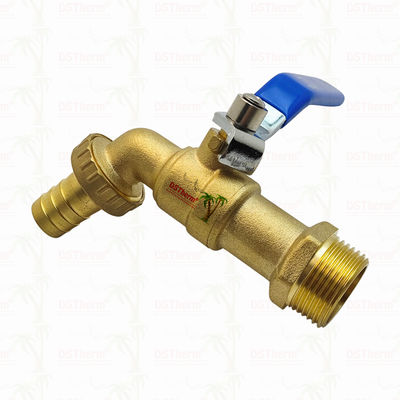 Gold Plated Heavy Duty Classic Blue Iron Handle Bibcocks Water Spout Faucet Spigot Water Tap 3/4"