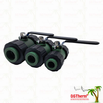 पीपीआर डबल यूनियन बॉल वाल्व ब्रास बॉल आयरन हैंडल के साथ 20-63 मिमी अनुकूलित लोगो