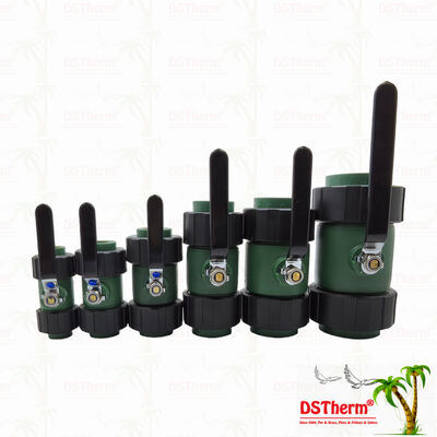 पीपीआर डबल यूनियन बॉल वाल्व ब्रास बॉल आयरन हैंडल के साथ 20-63 मिमी अनुकूलित लोगो