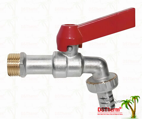 निकल प्लेटेड हेवी ड्यूटी क्लासिक स्ट्रेट एल्यूमीनियम हैंडल बिबकॉक वाटर स्प्राउट नल वाटर टैप स्पिगोट 1/2"