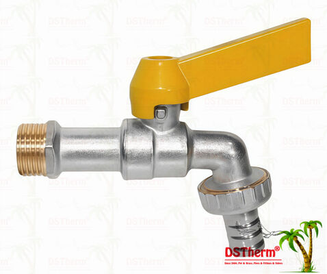 निकल प्लेटेड हेवी ड्यूटी क्लासिक स्ट्रेट एल्यूमीनियम हैंडल बिबकॉक वाटर स्प्राउट नल वाटर टैप स्पिगोट 1/2"