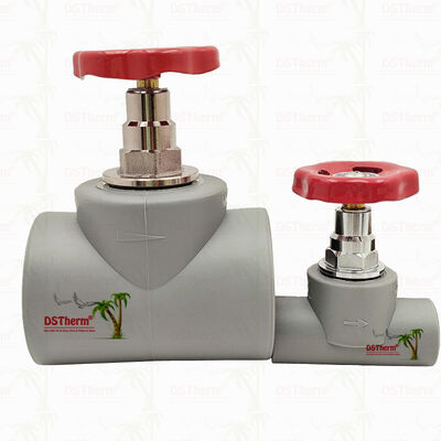 ग्रे क्रोम प्लेटेड पीपीआर स्टॉप वाल्व ब्रास कार्ट्रिज ग्लोबल वाल्व 20-110 मिमी के साथ